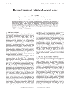 Thermodynamics of radiation-balanced lasing Carl E. Mungan