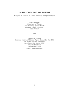 LASER COOLING OF SOLIDS