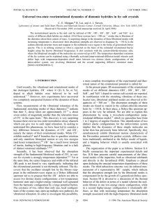 Universal two-state reorientational dynamics of diatomic hydrides in fcc salt... * C. E. Mungan, R. Lai, and A. J. Sievers