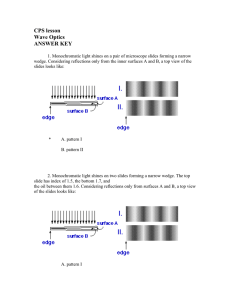 CPS lesson Wave Optics ANSWER KEY