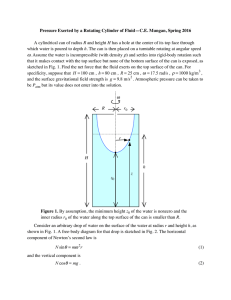 Pressure Exerted by a Rotating Cylinder of Fluid—C.E. Mungan, Spring...  R h