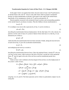 Transformation Equation for Center-of-Mass Work—C.E. Mungan, Fall 2006  W
