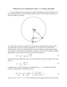 Artificial Gravity in a Rotating Space Station—C.E. Mungan, Spring 2001 R h