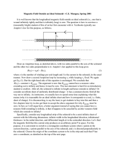 Magnetic Field Outside an Ideal Solenoid—C.E. Mungan, Spring 2001