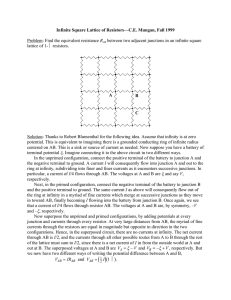 Infinite Square Lattice of Resistors—C.E. Mungan, Fall 1999 R lattice of 1-
