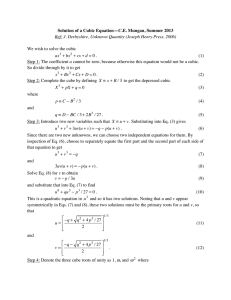 Solution of a Cubic Equation—C.E. Mungan, Summer 2013  bx