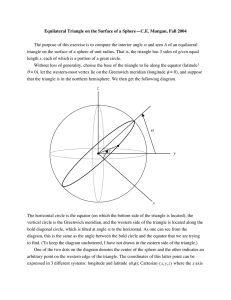 Equilateral Triangle on the Surface of a Sphere—C.E. Mungan, Fall... A given s