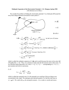 ∫ Multipole Expansion of the Electrostatic Potential—C.E. Mungan, Spring 1998 V