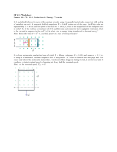 SP 212 Worksheet Lesson 26: Ch. 30.2, Induction &amp; Energy Transfer