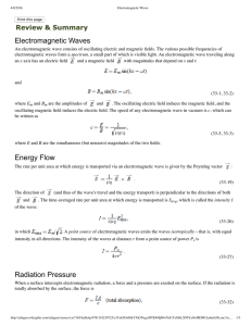 Electromagnetic Waves Review &amp; Summary