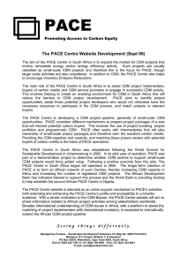 PACE  The PACE Centre Website Development (Sept 06)