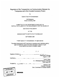 Regulation of Mu Transposition via Communication  Between  the