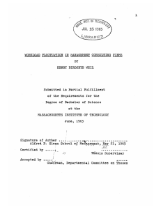 WORKLOAD FLUCTUATION IN ~~NAGEMENT CONSULTING FIRMS BY HENRY BIRDSEYE WElL