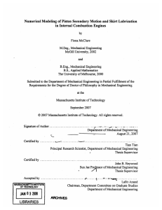 Numerical  Modeling  of Piston Secondary  Motion ... in Internal Combustion  Engines