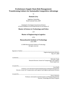 Evolutionary Supply Chain Risk Management:  Transforming Culture for Sustainable Competitive Advantage 