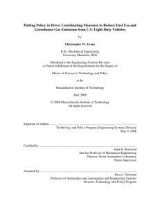 Putting Policy in Drive: Coordinating Measures to Reduce Fuel Use... Greenhouse Gas Emissions from U.S. Light-Duty Vehicles