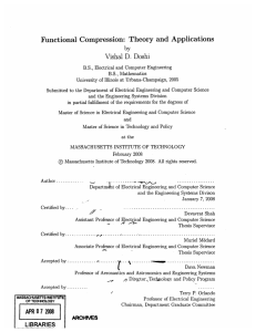 Functional  Compression:  Theory  and  Applications D. by