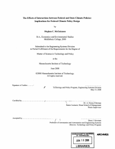 The  Effects  of Interactions between  Federal and... Implications for  Federal Climate  Policy  Design