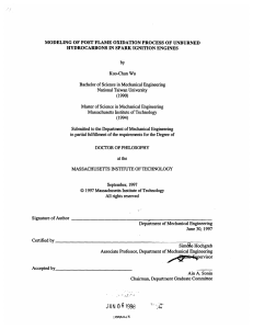 MODELING  OF POST FLAME  OXIDATION  PROCESS ... HYDROCARBONS  IN  SPARK  IGNITION ENGINES by Kuo-Chun Wu