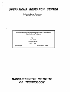 CENTER OPERA TIONS RESEARCH Working  Paper MASSACHUSETTS  INSTITUTE