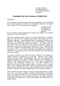 Feedback for the revision of AMS-II.D