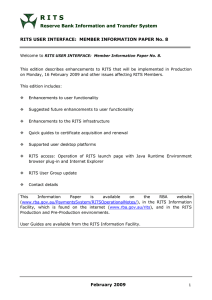R I T S  Reserve Bank Information and Transfer System