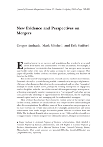 E New Evidence and Perspectives on Mergers