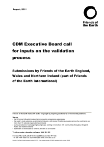 CDM Executive Board call for inputs on the validation process