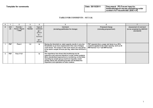 Template for comments Date: 30/10/2011 Document:  PD Forum Input to
