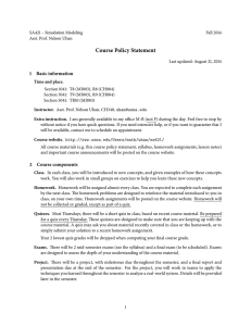 Course Policy Statement 1 Basic information