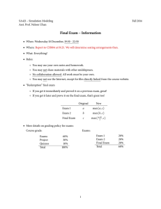 Final Exam – Information