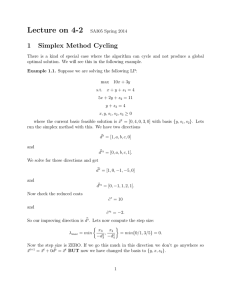 Lecture on 4-2 1 Simplex Method Cycling