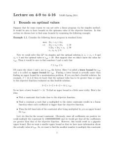 Lecture on 4-9 to 4-16 1 Bounds on optimal values