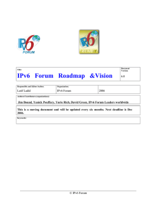 IPv6 Forum Roadmap &amp;Vision  6.0 Latif Ladid