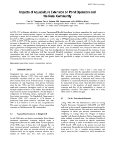 Impacts of Aquaculture Extension on Pond Operators and the Rural Community