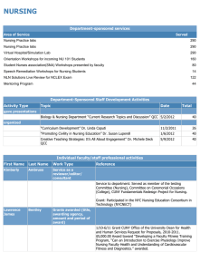 NURSING Department-sponsored services