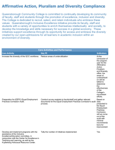 Affirmative Action, Pluralism and Diversity Compliance