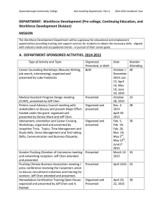 DEPARTMENT:  Workforce Development (Pre-college, Continuing Education, and Workforce Development Division)