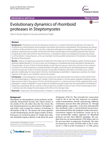 Evolutionary dynamics of rhomboid Streptomycetes RESEARCH ARTICLE