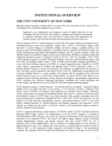 INSTITUTIONAL OVERVIEW THE CITY UNIVERSITY OF NEW YORK