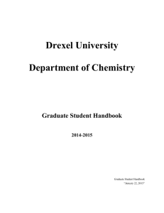 Drexel University Department of Chemistry Graduate Student Handbook