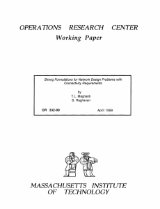 CENTER OPERA  TIONS RESEARCH Working  Paper