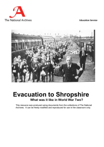 Evacuation to Shropshire  What was it like in World War Two? Education Service 