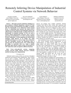 Remotely Inferring Device Manipulation of Industrial Control Systems via Network Behavior