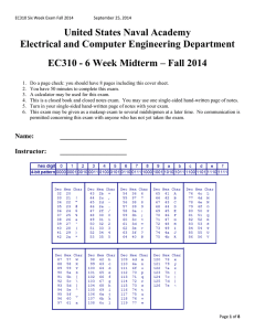 United States Naval Academy Electrical and Computer Engineering Department