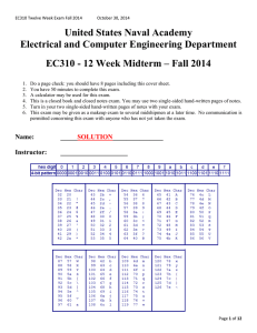 United States Naval Academy Electrical and Computer Engineering Department