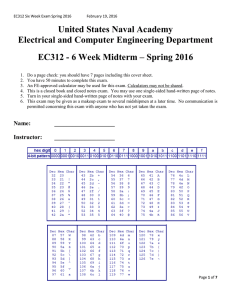 United States Naval Academy Electrical and Computer Engineering Department