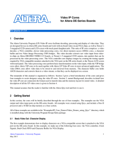 Video IP Cores for Altera DE-Series Boards 1 Overview