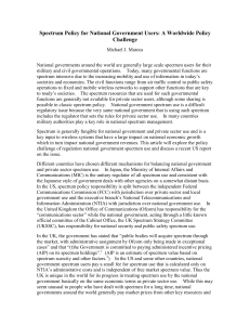 Spectrum Policy for National Government Users: A Worldwide Policy Challenge