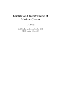 Duality and Intertwining of Markov Chains J.M. Swart